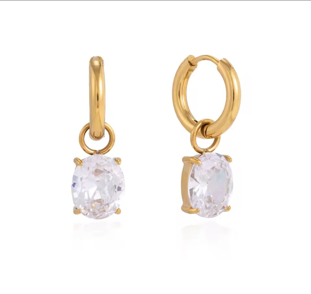 Crystal Drop Hoops