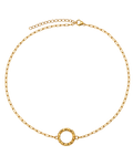 Signature Necklace Paperclip With Beaded Circular Clasp