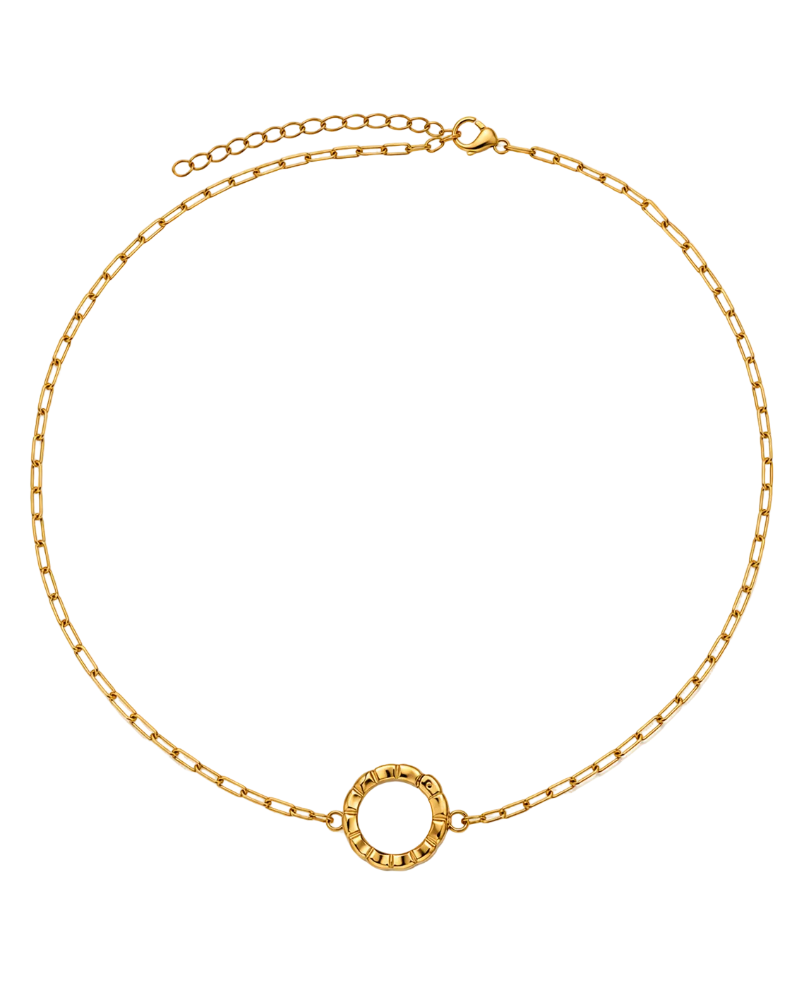 Signature Necklace Paperclip With Beaded Circular Clasp