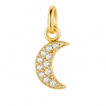 Moon Charm 18k Gold Plated Zirconia