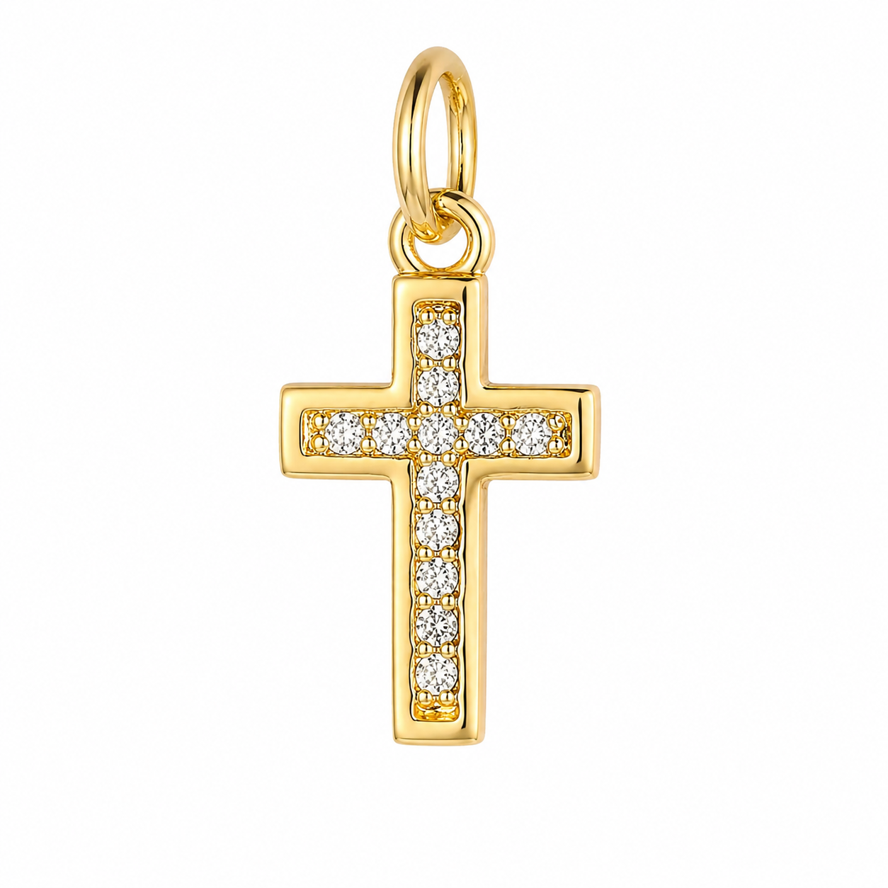 Cross Charm 18K Gold Plated