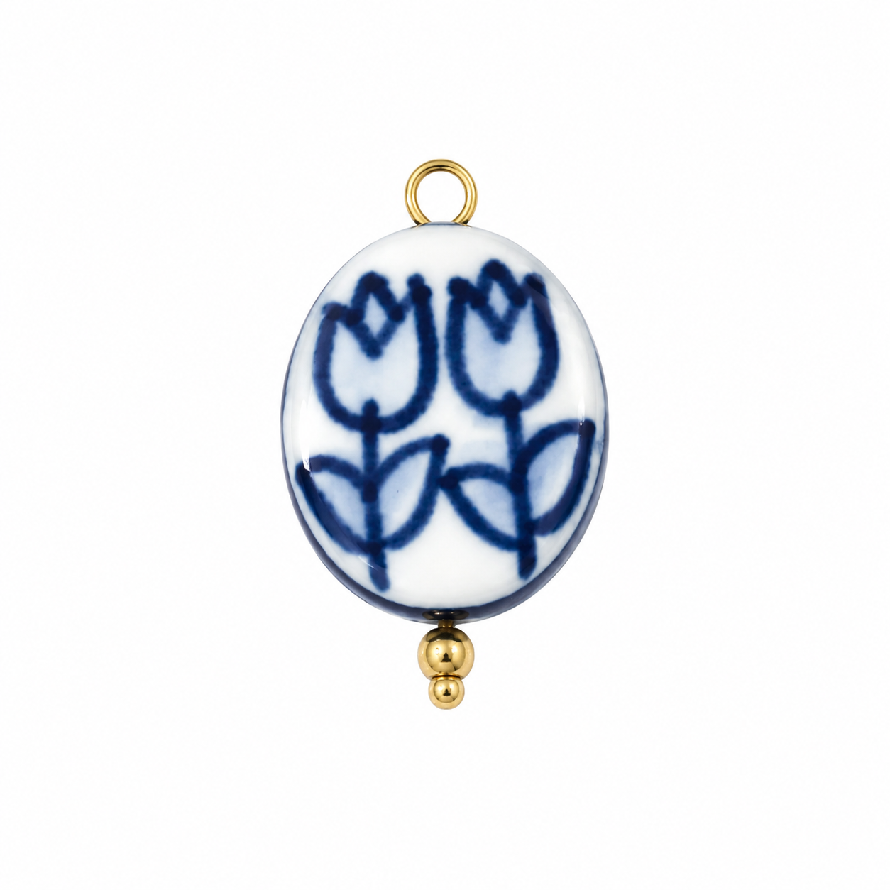 Blue and White Ceramic Charm