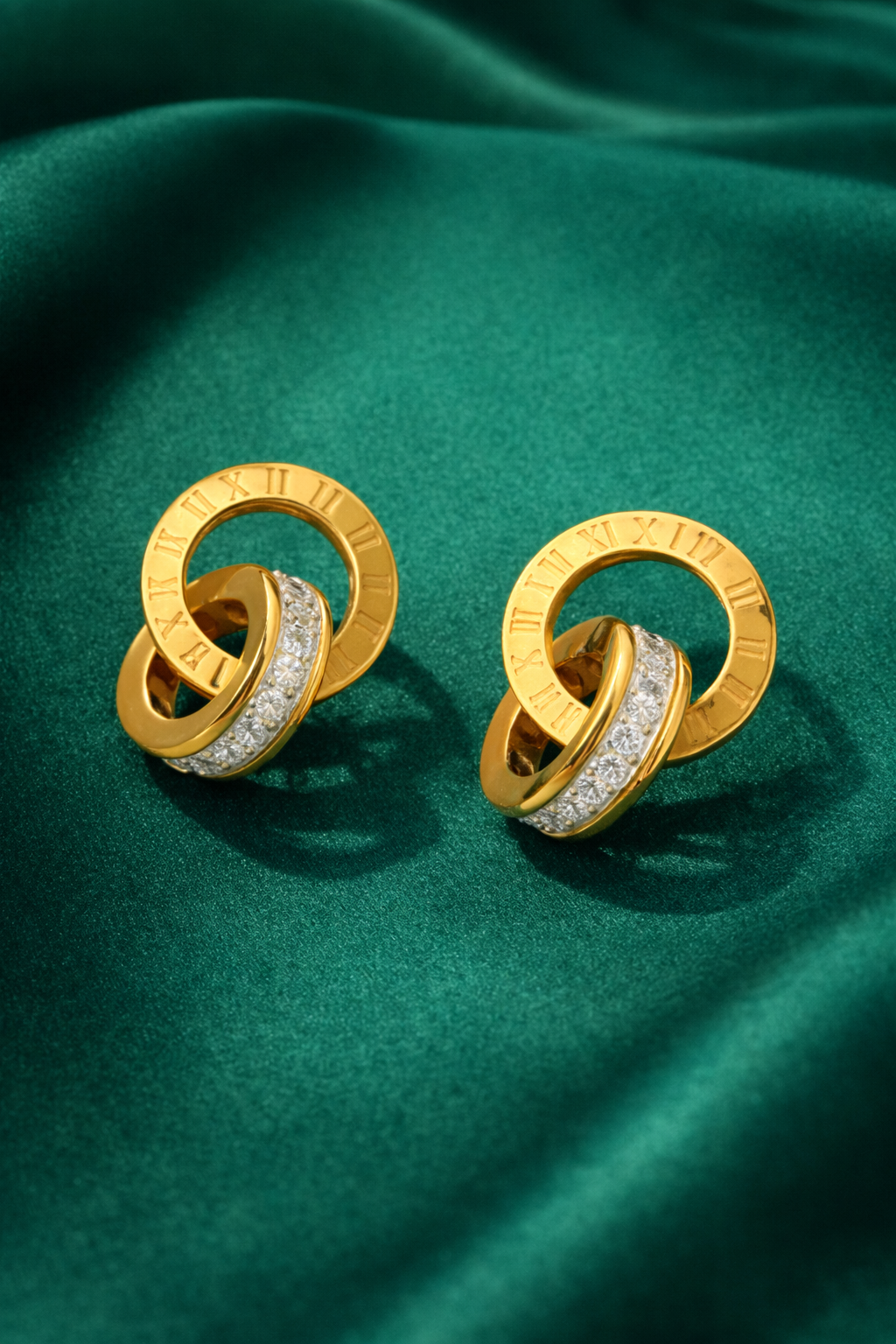Crystal Double Circle Earrings