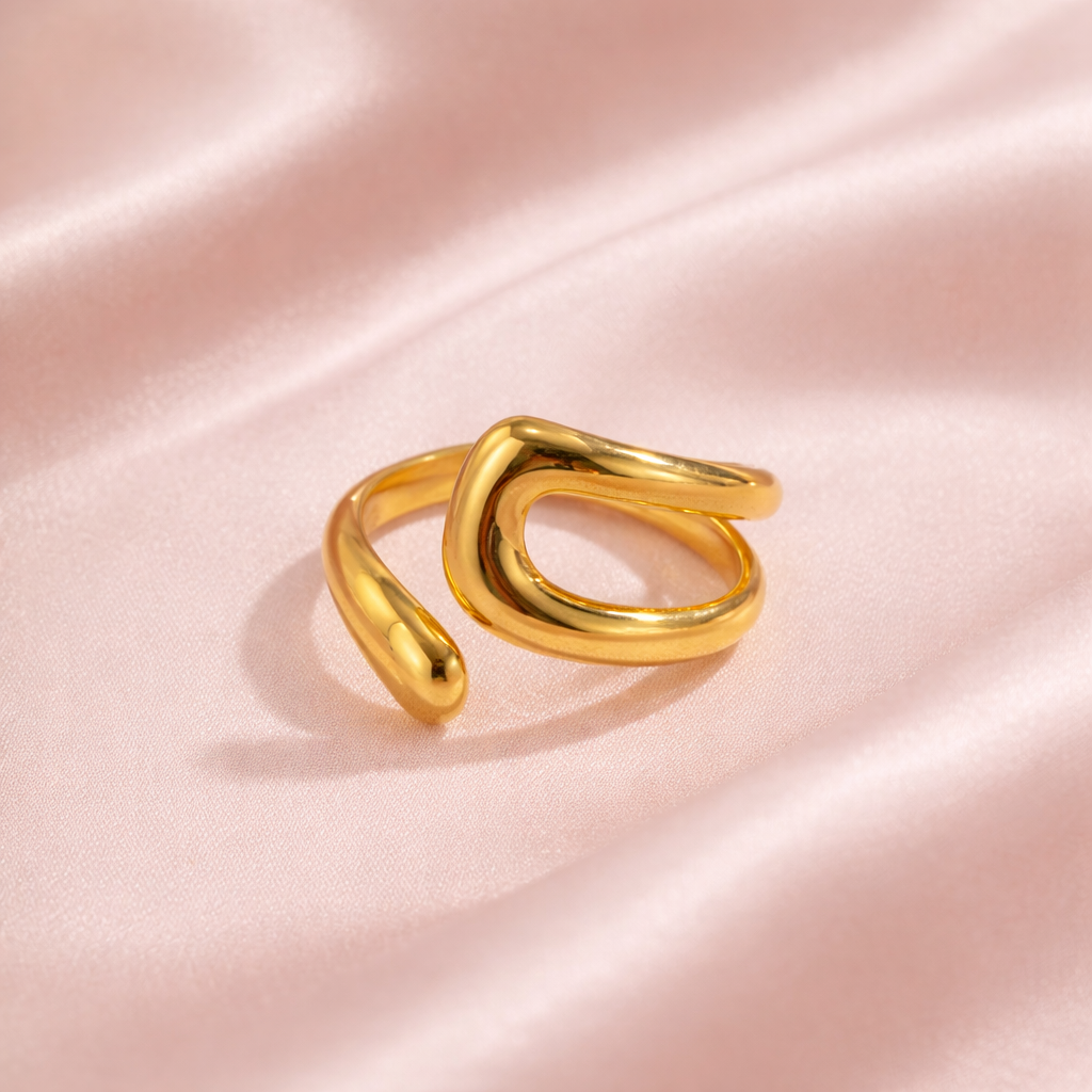 Gold Asymmetrical Open Ring