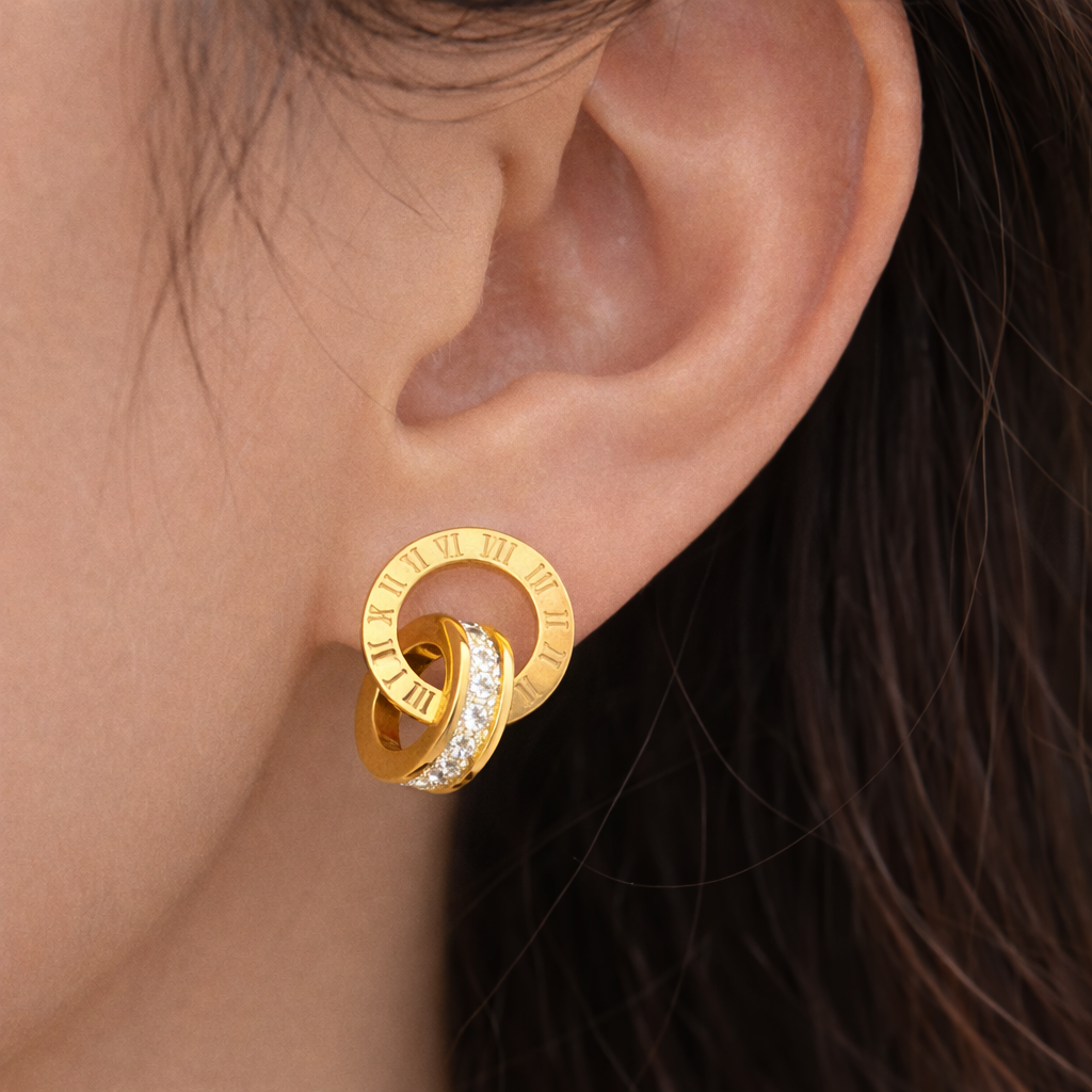 Crystal Double Circle Earrings