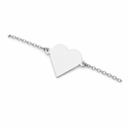 Big Heart Bracelet Silver Engraved