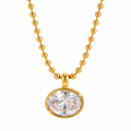 Round Bezel Drop Necklace