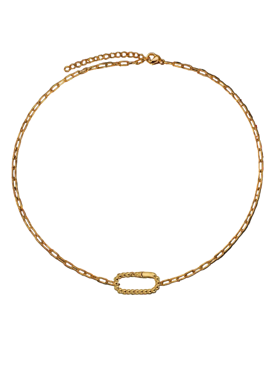 Signature Necklace Paperclip Rectangular Beaded Clasp