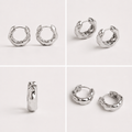 Silver Textured Hoops