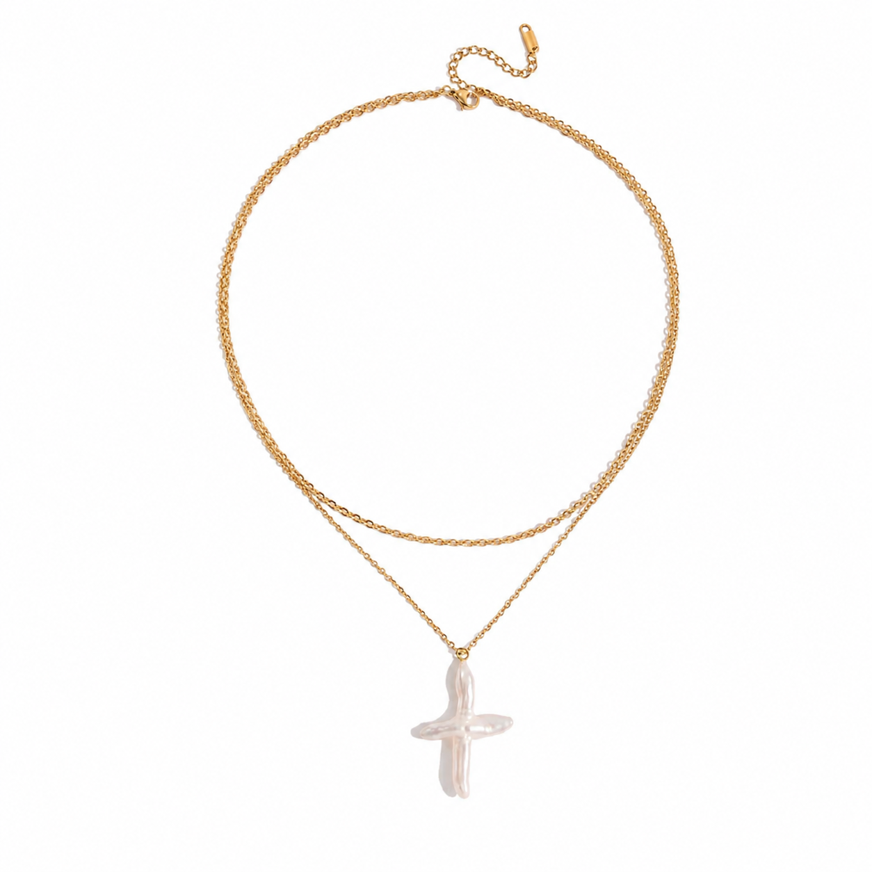 Pearl Grace Cross Necklace