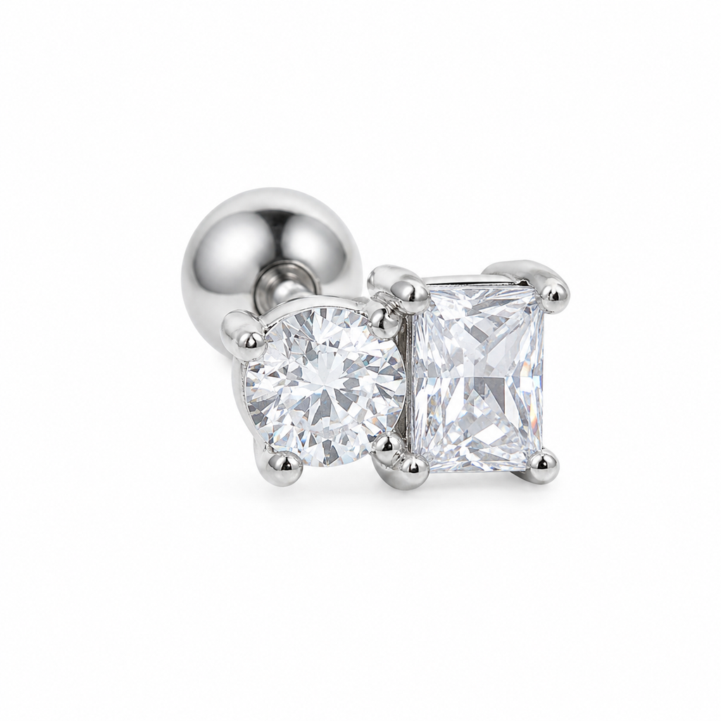 Zircon Duo Stud - 1 Piece