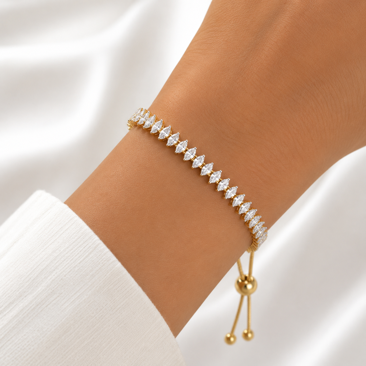 Diamond Shape Zircon Tennis Bracelet