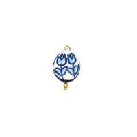 Mini Porcelain Blue Tulip Charm
