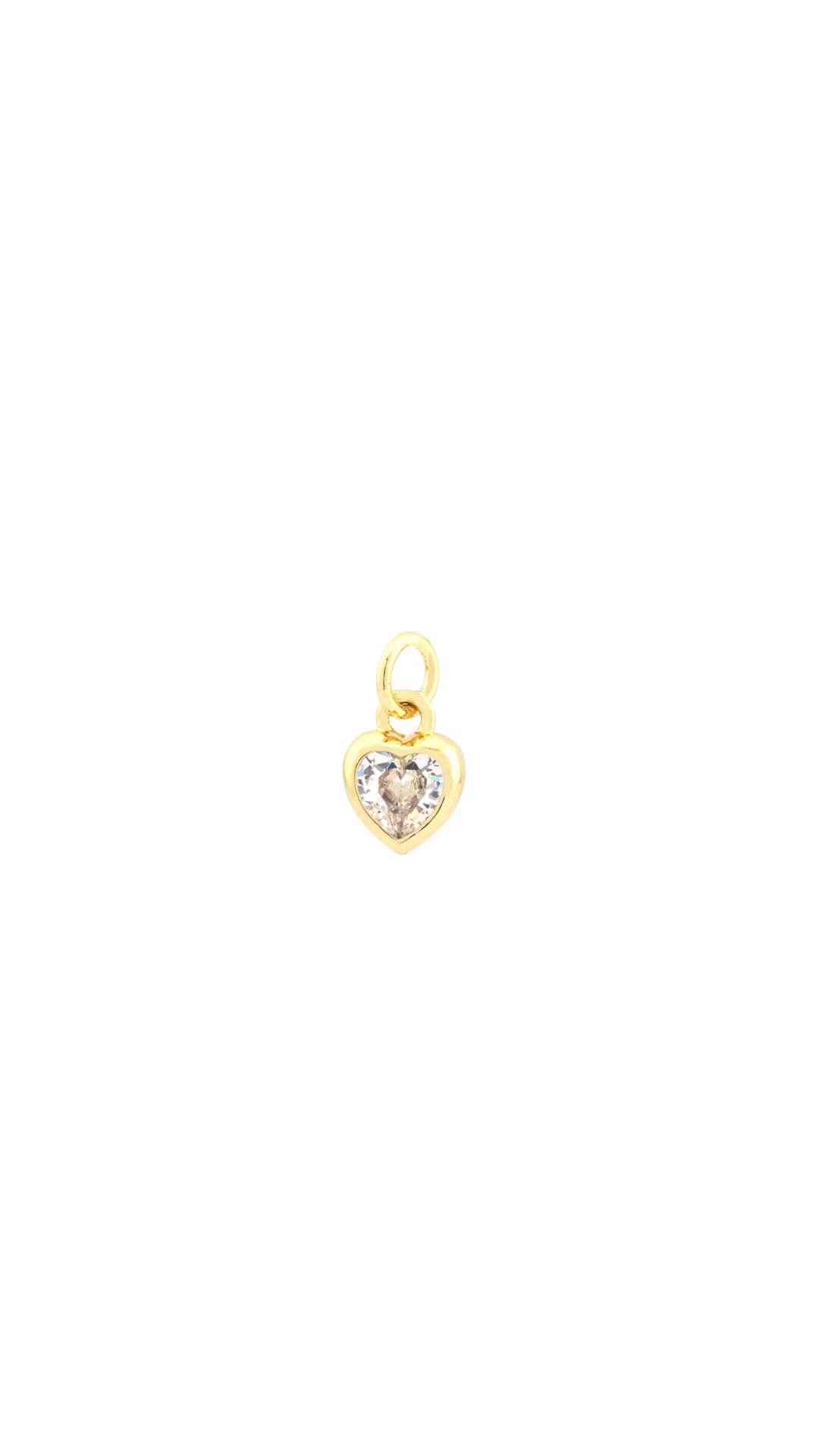Crystal Zircon Heart Charm