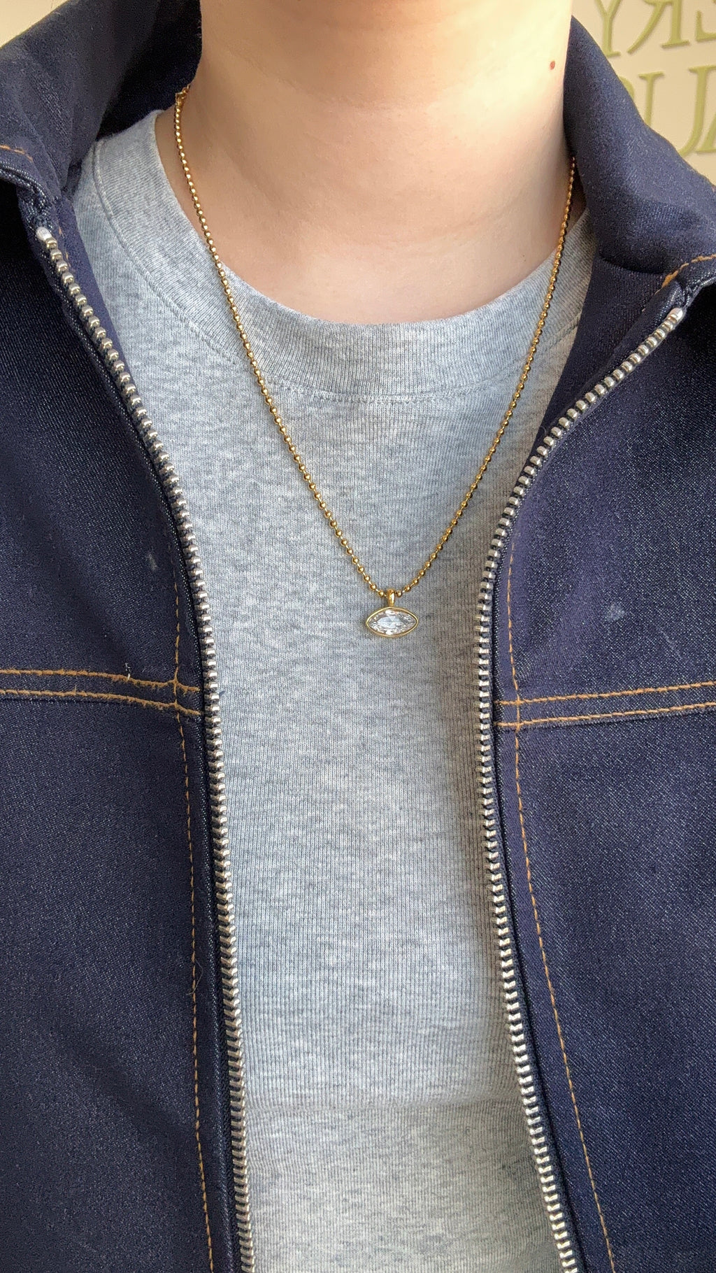 Oval Bezel Drop Chain