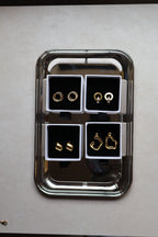 Golden Aura Asymmetrical Stud Earrings