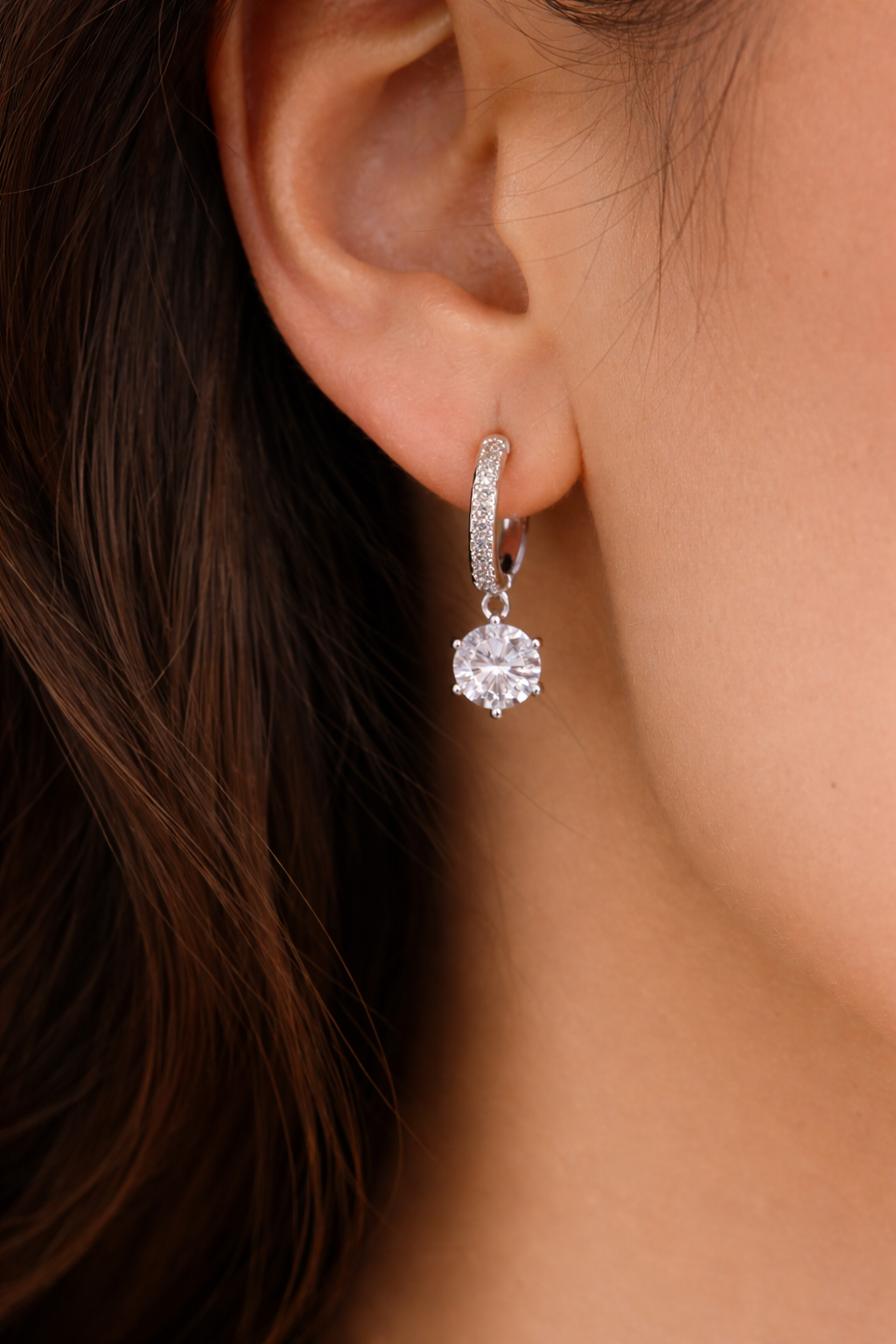 Classic Diamond Drop Hoops