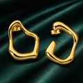 Golden Aura Asymmetrical Stud Earrings