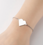 Big Heart Bracelet Silver Engraved