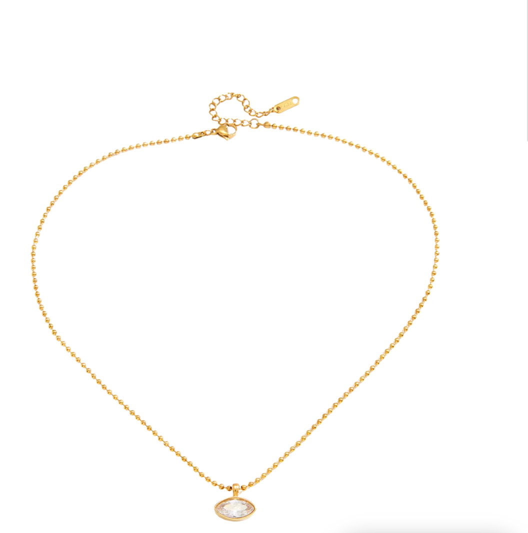 Oval Bezel Drop Chain