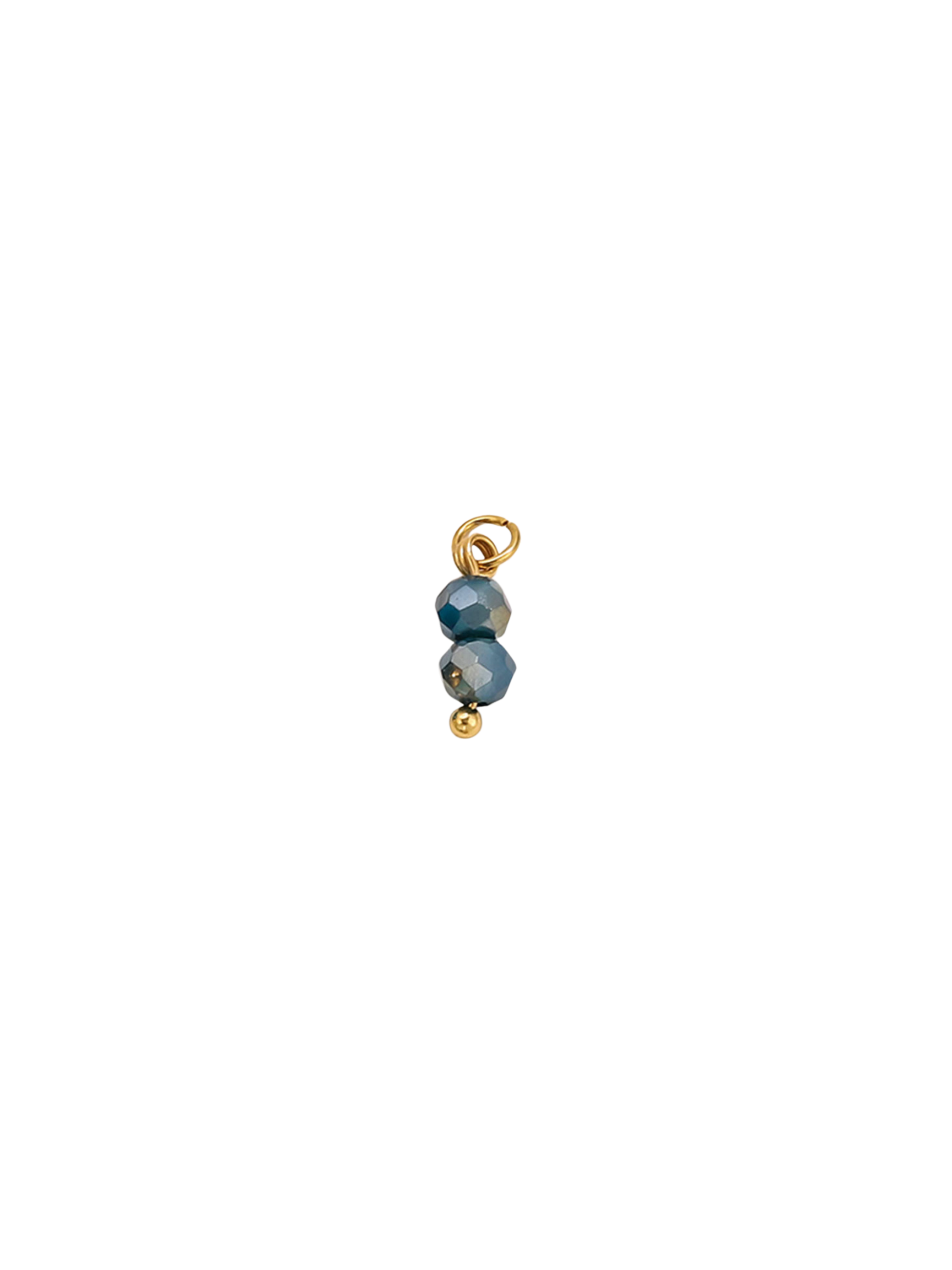 Blue Green Crystal Bead Charm