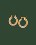 Gold Round Plating Rhinestones Earrings
