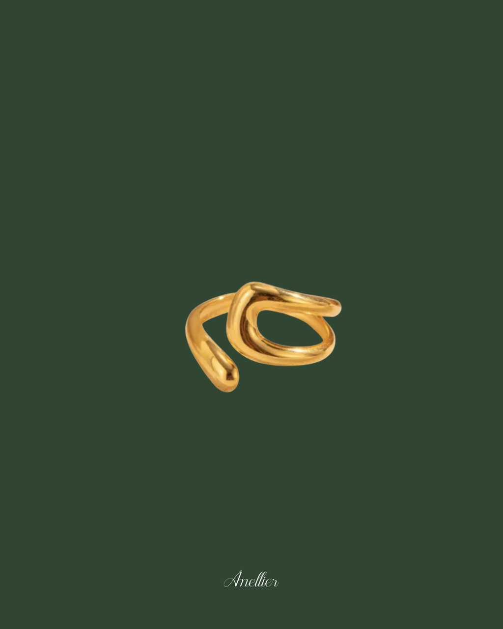 Gold Asymmetrical Open Ring